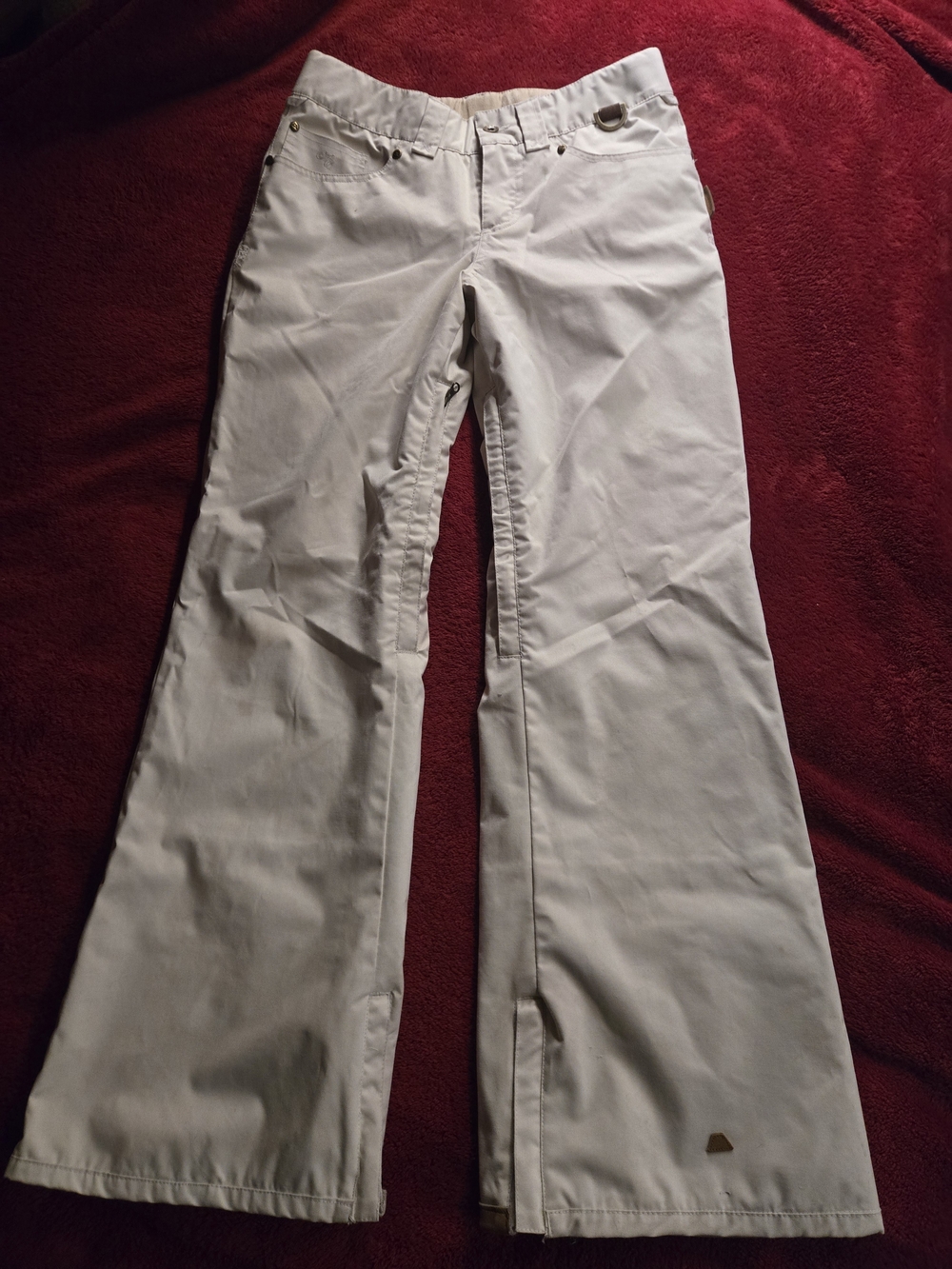 White Wide-Leg Ski/Snow Pants